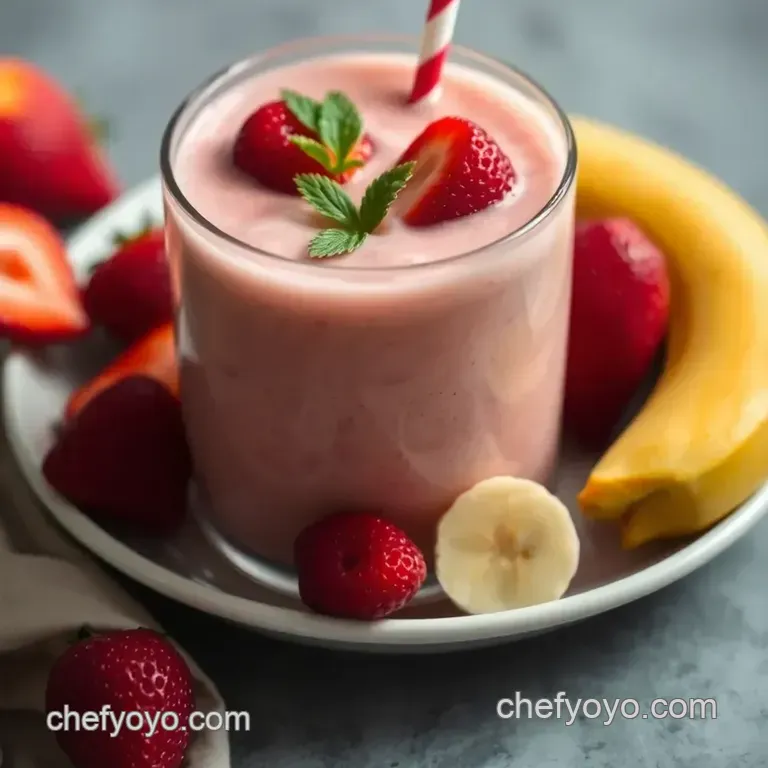 Peach Strawberry Bliss Smoothie presentation