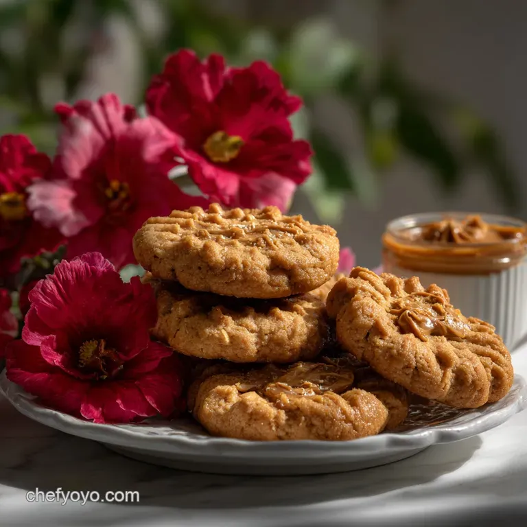 Warm, inviting cookies artfully arranged on a white ceramic plate. The soft, velvety texture contrasts beautifully with th...