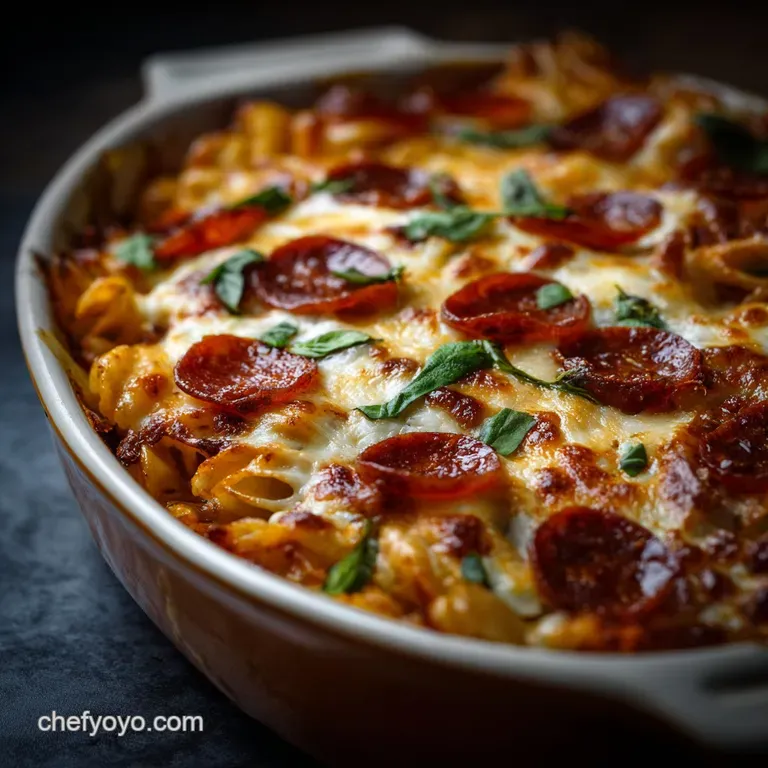 Pizza Pasta Bake the Ultimate Cheesy Pepperoni Weeknight Supper presentation