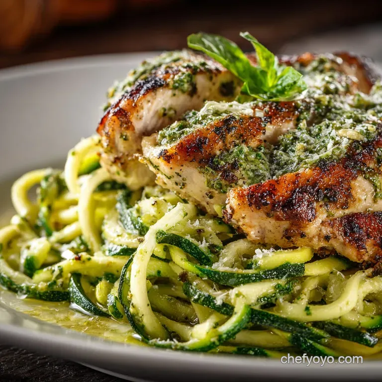Sunshine Pesto Chicken with Vibrant Zucchini Noodles Zoodles