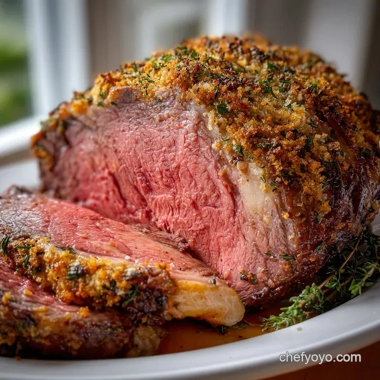 Prime Rib Roast with Herb-Garlic Crust - Reverse Sear
