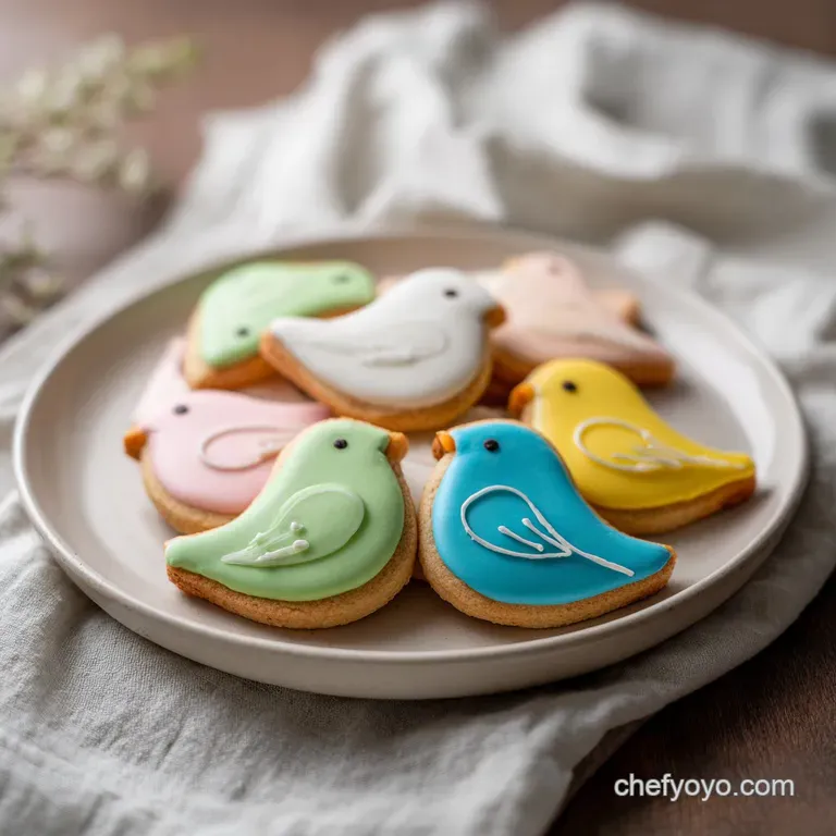 Artfully arranged decorated sugar cookies with detailed royal icing patterns on a clean white plate.