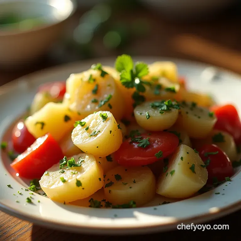 The Proper British Garden Party Potato Salad presentation