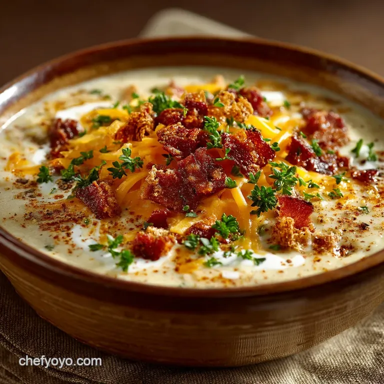 The Ultimate Cheesy Creamy Proper Job Loaded Baked Potato Soup