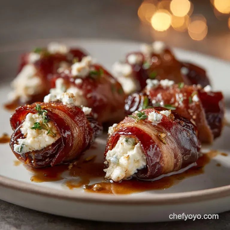 Prosciutto Wrapped Goat Cheese Stuffed Dates the Ultimate Sweet Salty Finger Food presentation