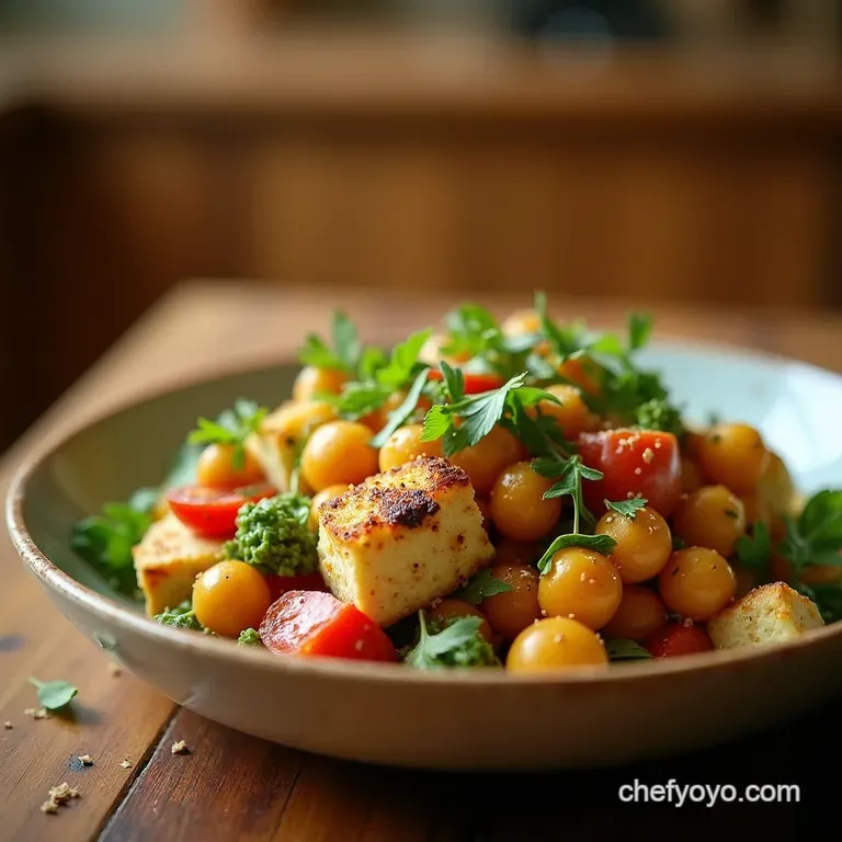 Zesty Mediterranean Cottage Cheese Chickpea Protein Salad presentation