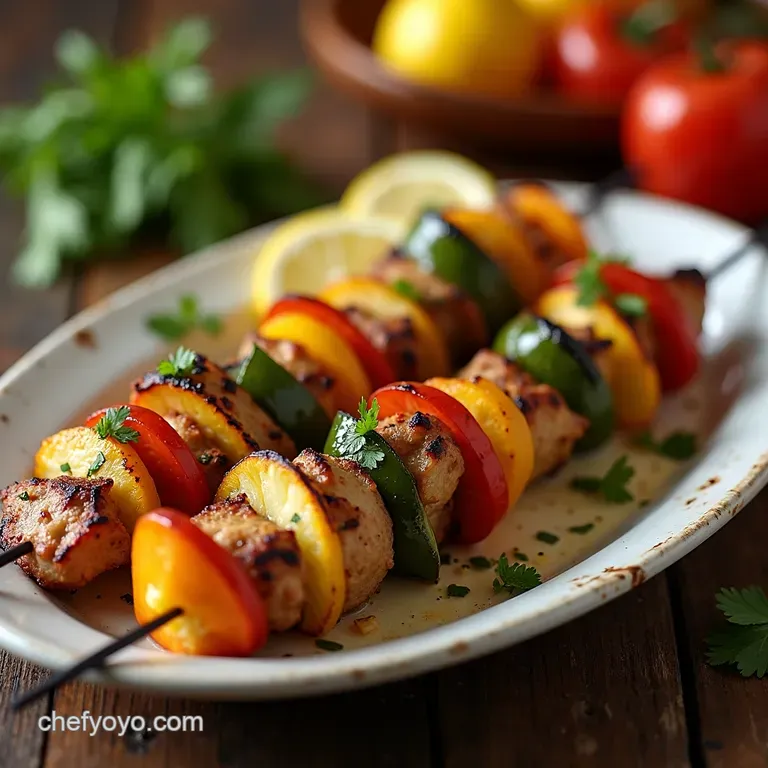Protein Power Skewers Grilled Chicken and Veggie Feast presentation