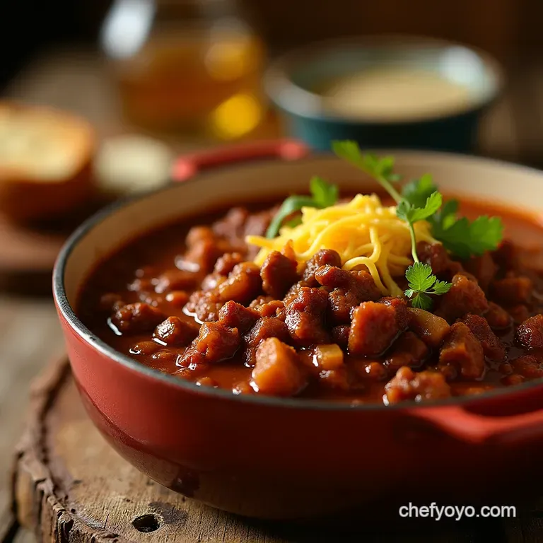 The Proper PubStyle Ground Beef Stovetop Chili presentation