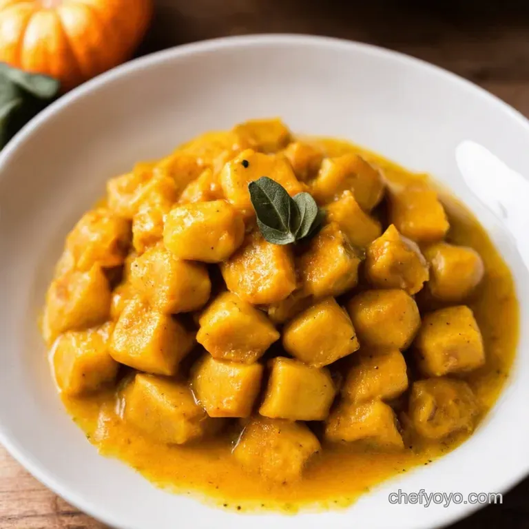 Pumpkin Ricotta Gnocchi with Brown Butter Sage Sauce presentation