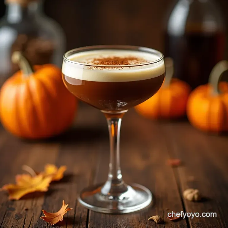 Pumpkin Spice Espresso Martini Autumn in a Glass presentation