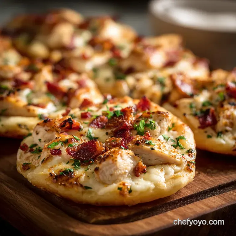 Chicken Bacon Ranch Mini Pizzas (Ready in 27 Minutes) presentation