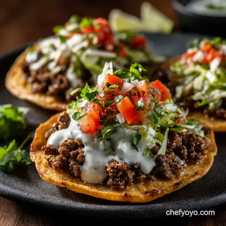 Ground Beef Tostadas: the Ultimate Crispy Weeknight Meal presentation