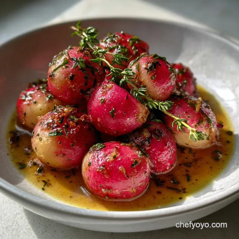 Radishes with Brown Butter Thyme Side Dish presentation