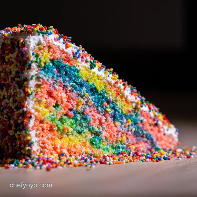 Rainbow Explosion Birthday Cake presentation