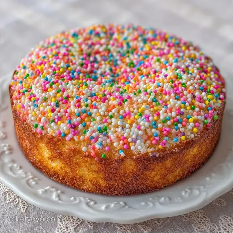 Rainbow Nonpareil Dot Cake: Colorful and Tender