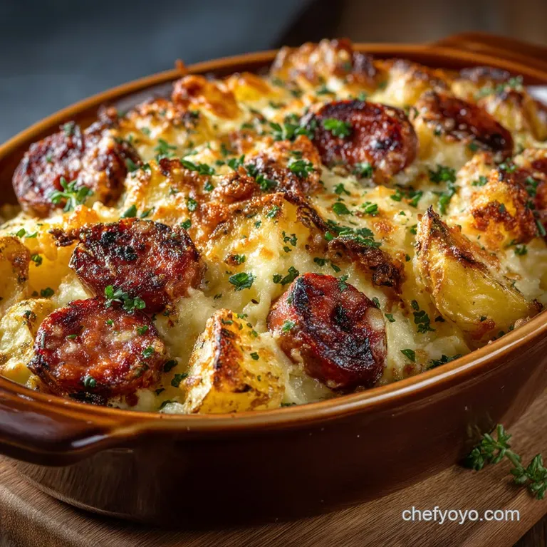 The Ultimate Cheesy Ranch Sausage Spud Bake OnePan Comfort
