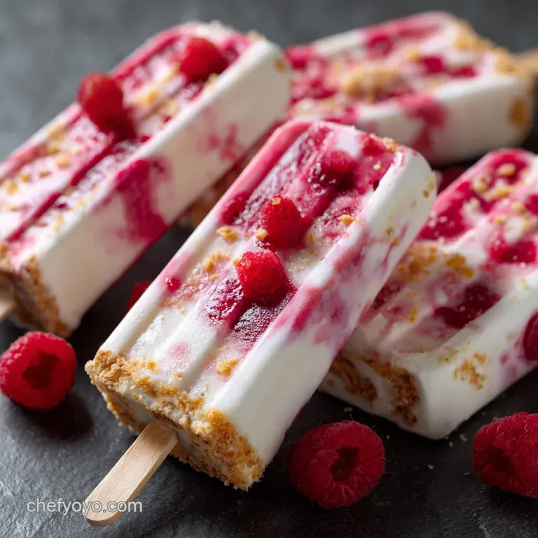 Raspberry Cheesecake Yogurt Popsicles the Ultimate Healthy Frozen Treat presentation