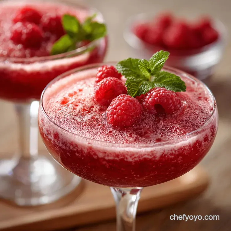 The Riviera Sunrise Homemade Raspberry Sorbet Bellinis