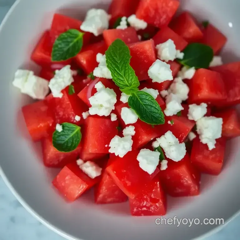 Refreshing Watermelon Feta Mint Salad: A Summer Delight! presentation