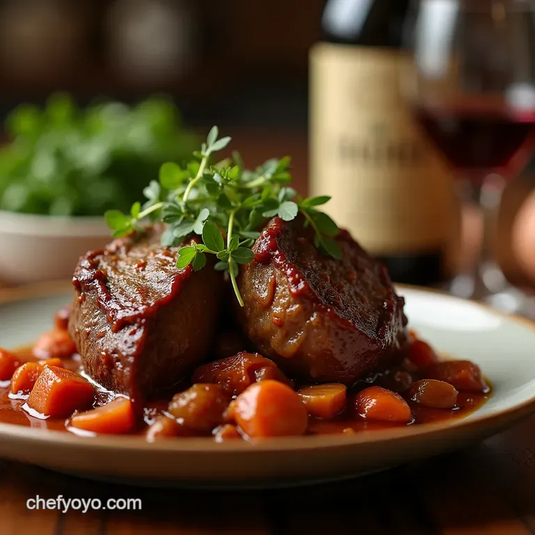 Slowbraised Oxtail Bourguignonne the Deeply Rich Rustic French Classic presentation