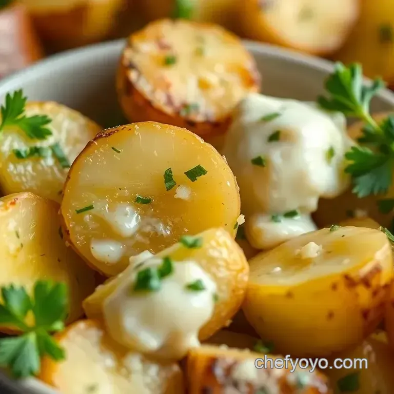 Roasted Baby Potatoes with Creamy Garlic Bliss