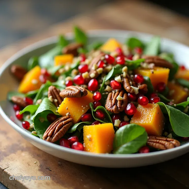 Autumn Jewel Salad Roasted Butternut Squash Pomegranate and Toasted Pecan Salad with MapleDijon Vinaigrette