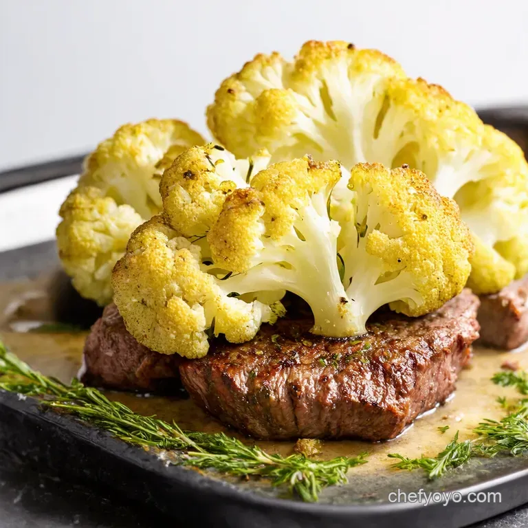 Roasted Cauliflower Steak with Garlic Herb Butter