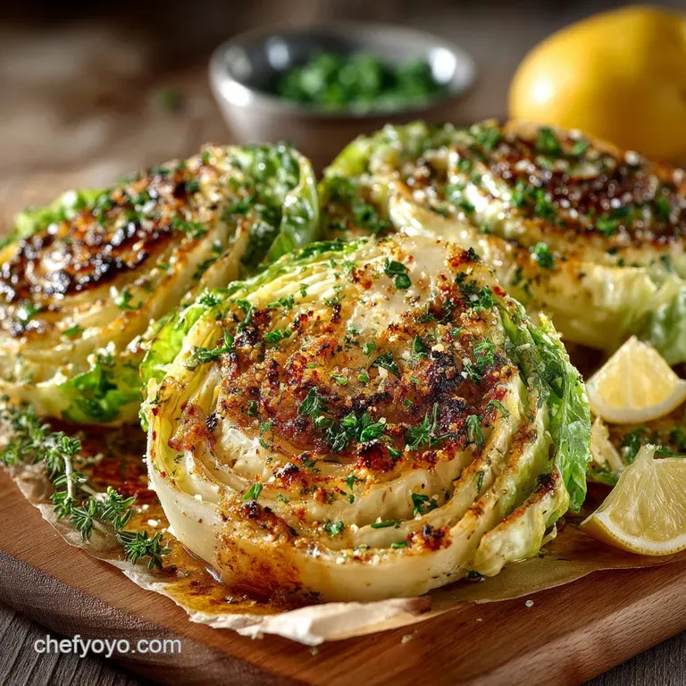 Cracking Good OvenRoasted Garlic Herb Cabbage Steaks with Lemon Drizzle