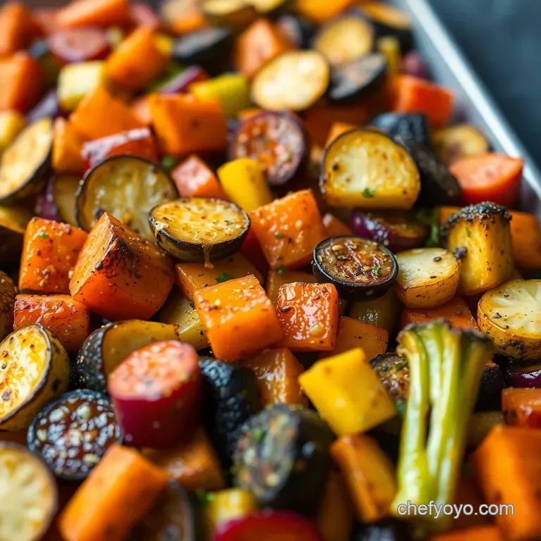 Roasted Rainbow Veggies with Lemon-Herb Vinaigrette