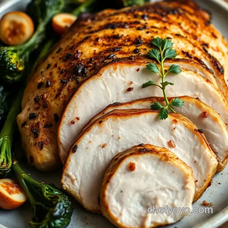 Roasted Turkey Breast with Maple-Glazed Brussels Sprouts presentation