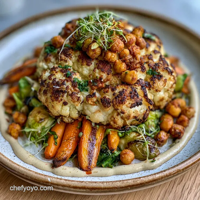 Charred rainbow vegetables artfully arranged on a white ceramic plate with swirls of thick, creamy ivory sauce.