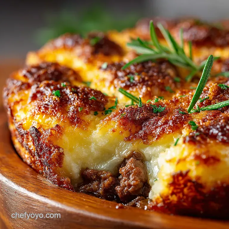 Root Vegetable Shepherds Pie with Lamb Rosemary presentation