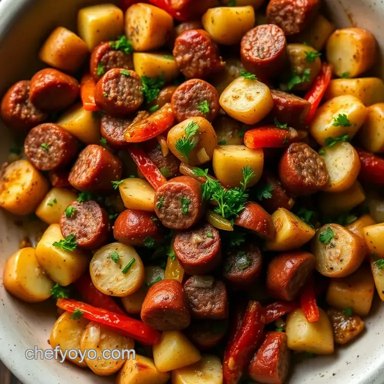 Rustic Sausage and Potato Bake: A Comforting One-Pan Wonder presentation