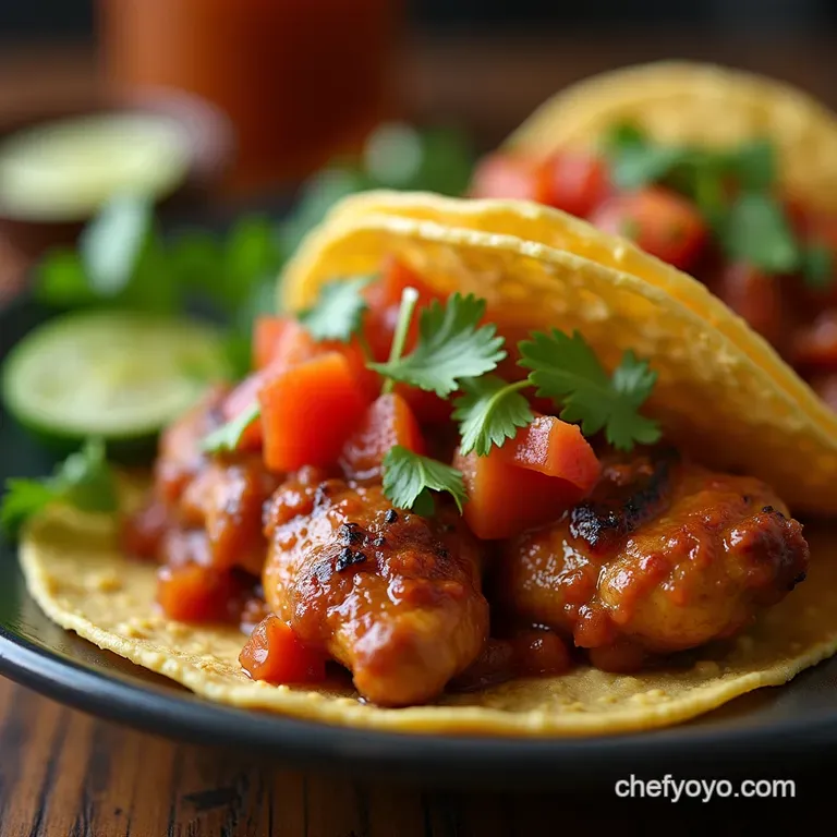 Slow Cooker SetandForget Salsa Chicken presentation