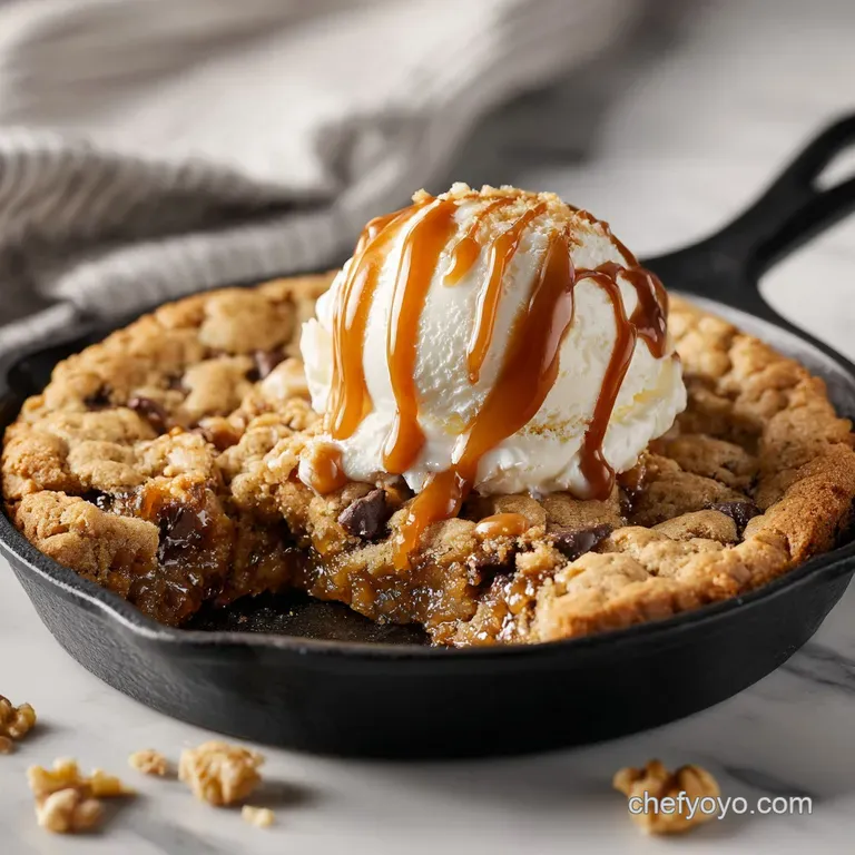 Salted Caramel Skillet Cookie: Crispy and Buttery