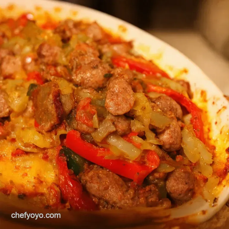 Sausage Peppers and Onions the Classic Never Fails presentation