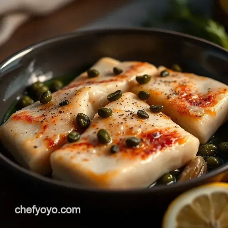 Sautéed Halibut Cheeks with Lemon-Caper Butter Sauce