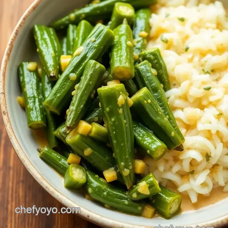Sautéed Okra in Creamy Yellow Coconut Sauce presentation