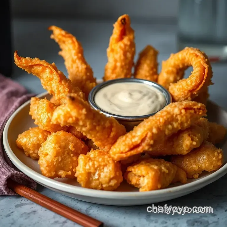 Savory Jonah Crab Claw Tempura with Spicy Aioli presentation