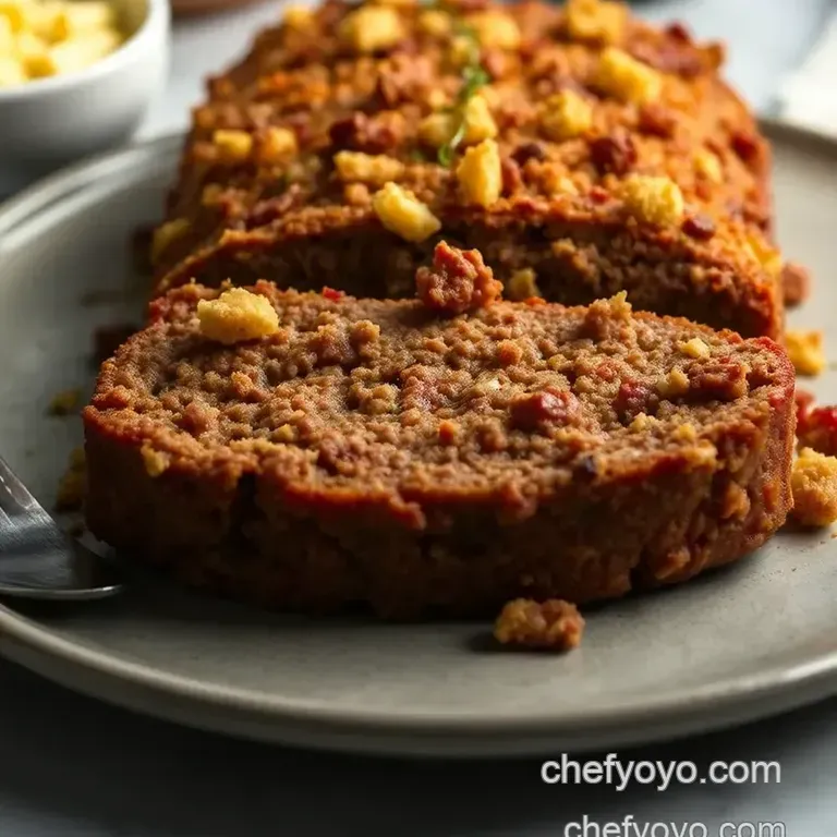 Savory Meatloaf with Herb Stuffing: A Classic Comfort Dish presentation