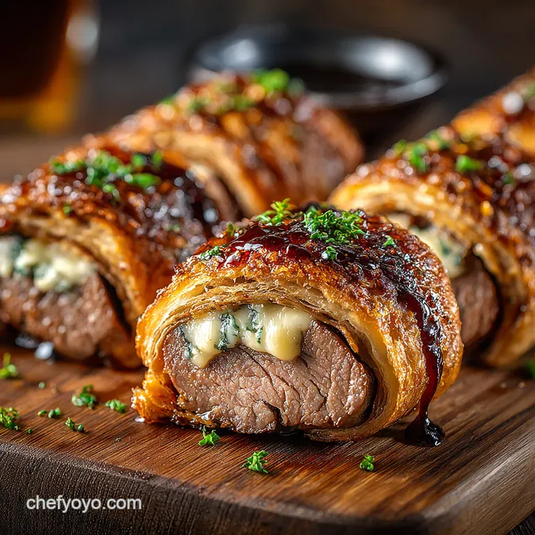 Savory Roast Beef Gouda Rolls presentation