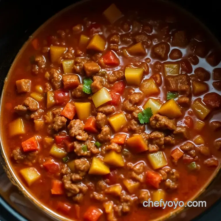 Savory Slow-Cooked Beef Chili presentation