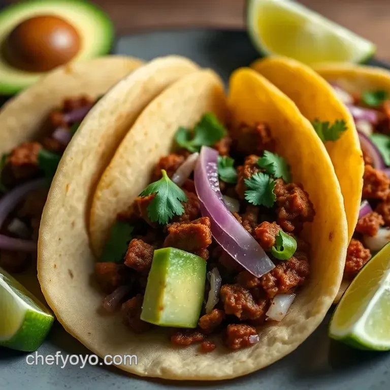 Savory Soy Chorizo Tacos with Avocado and Cilantro