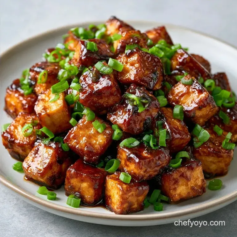 Crispy Scallion Garlic Tofu Stir Fry