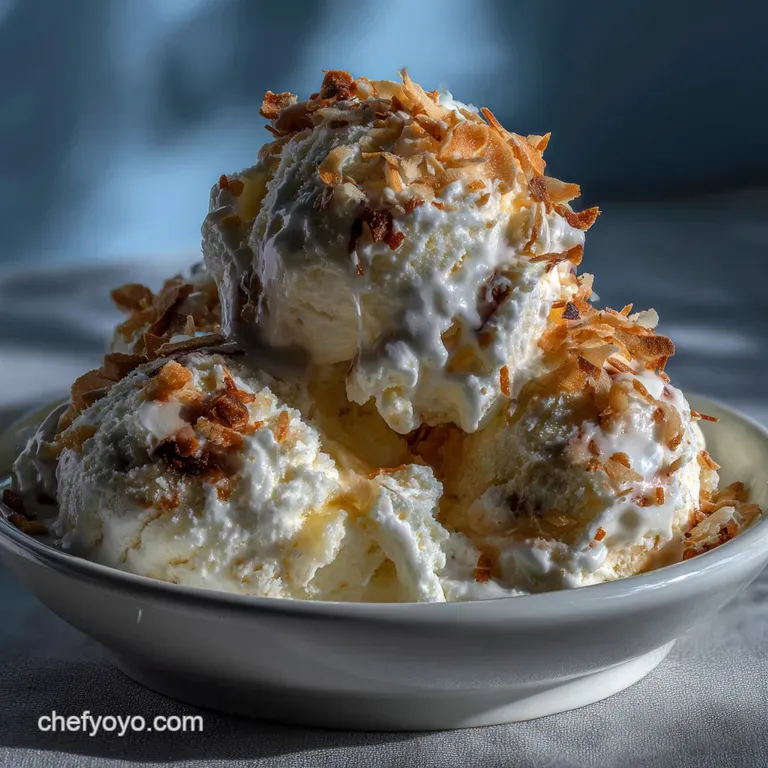 Velvety Homemade Coconut Ice Cream