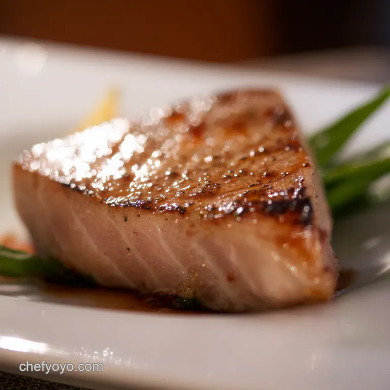 Seared Yellowfin Tuna with WasabiGinger Glaze Sesame Crust