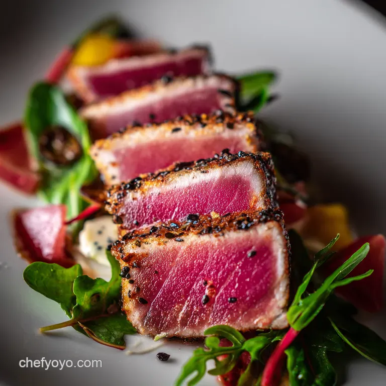 Sesame Crusted Seared Ahi Tuna with Wasabi Mayo