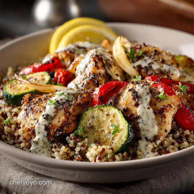 Sunshine Mediterranean Quinoa Bowls with LemonOregano Chicken