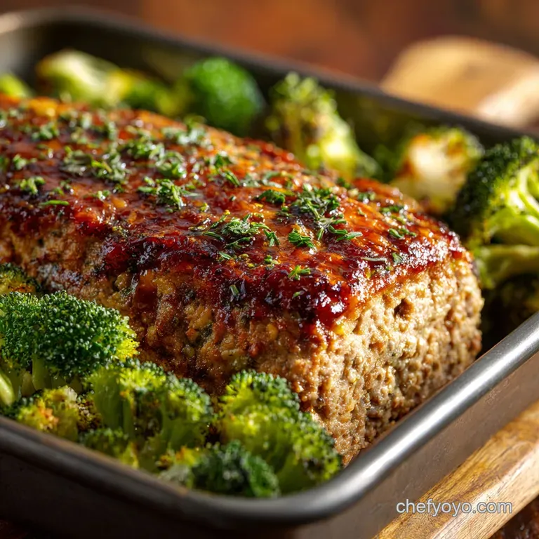 Sheet Pan Turkey Meatloaf and Broccoli: the Set It and Forget It Supper presentation