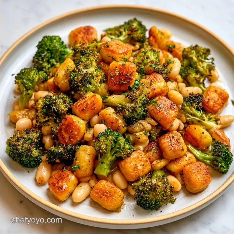 Crispy Sheet Pan Gnocchi with Broccoli and Beans